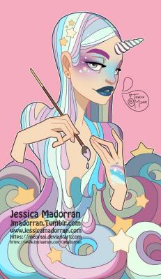 Jessica madorran character design paint girl 01 business card design 2019 artstation01