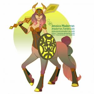 Jessica madorran character design warrior centaur 2019 artstation